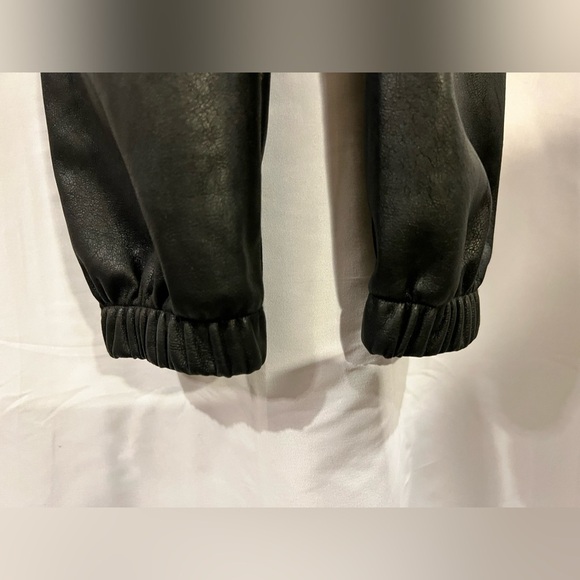 philanthropy xs Freja black faux leather overalls wide leg elastic end punk‌‌ - Picture 10 of 16